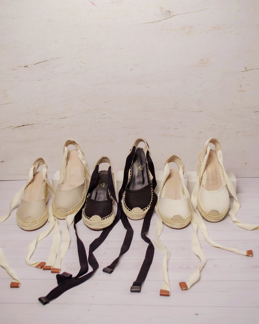 Espadrilles Mireya de yute en beige, hueso y negro