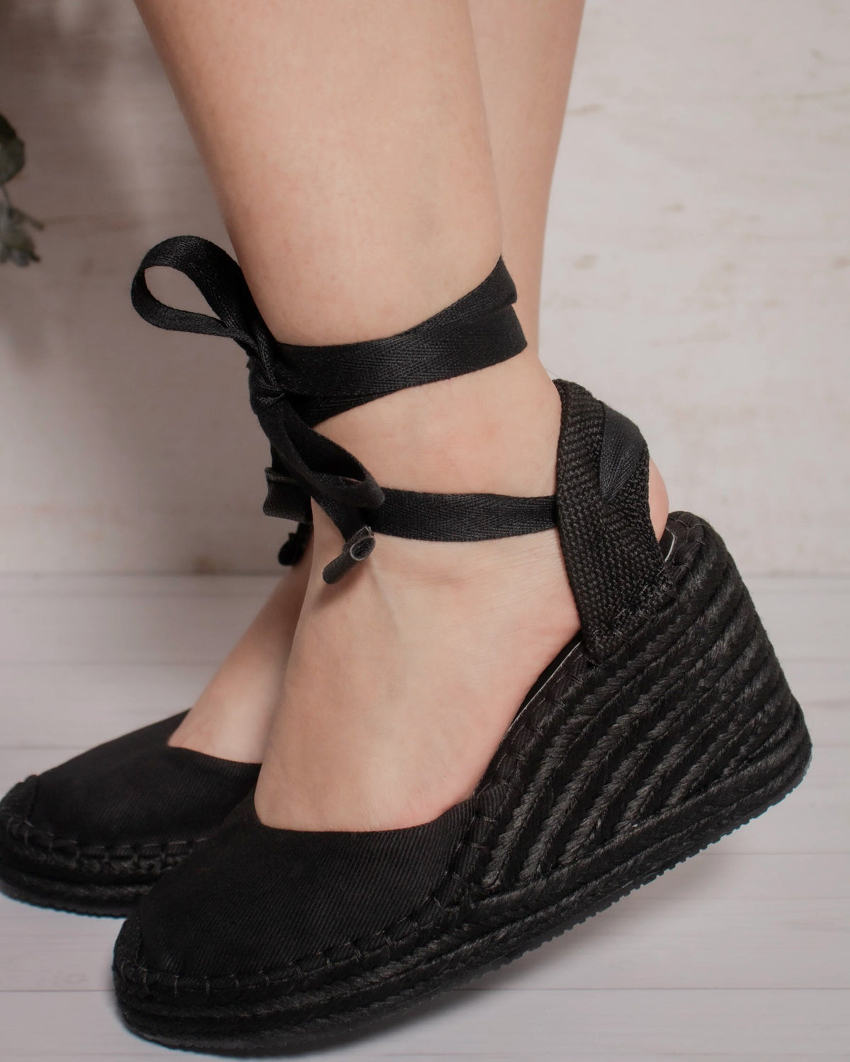 Perfil de las espadrilles Myriam con plataforma de 7,5 cm