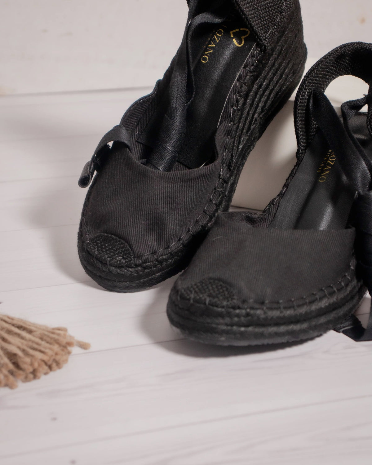 Detalle de la lona y el yute de las espadrilles Myriam